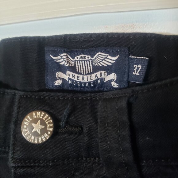 All American Workwear Black Pants Mens 32x30 97% cotton 3% spandex blend - Picture 3 of 4